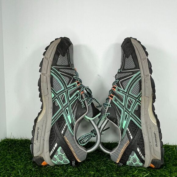 ASICS GEL-Kahana 8 T6L5N Women's Black/Ice Green/Hot Orange Trail Running Sz 9 - Picture 6 of 8